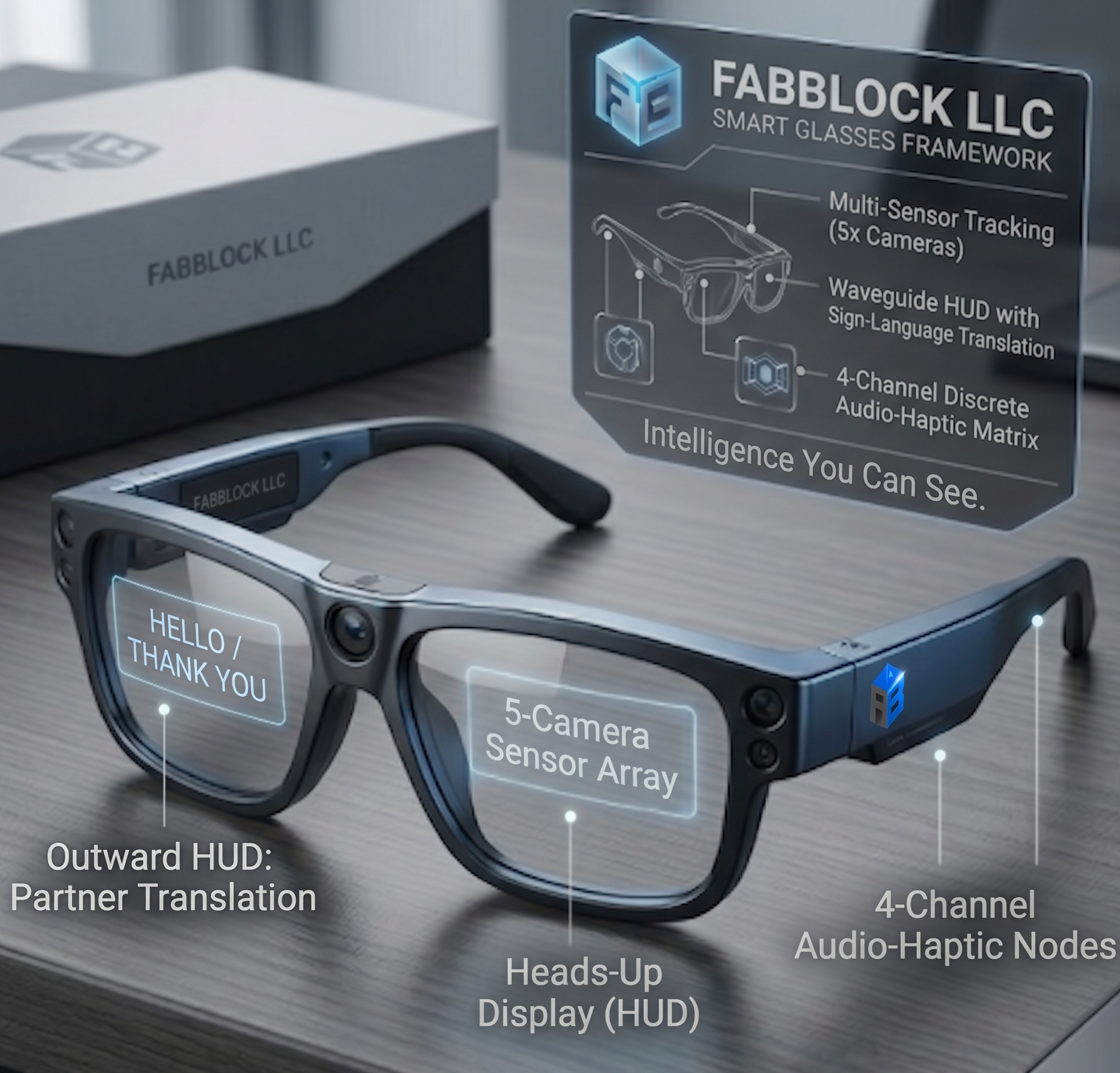 Fabblock AI Smart Glasses Component Setup